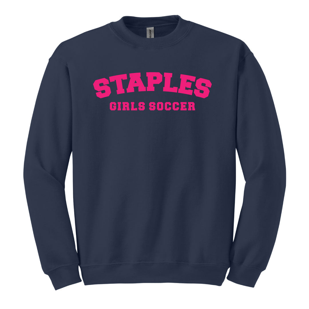 Staples Girls Soccer Fanwear PINKOUT Crew Sweatshirt Logowear Staples Girls Soccer Fanwear Adult S  