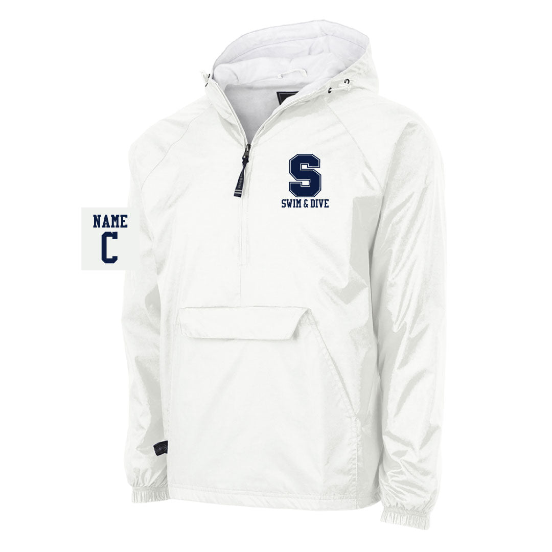 Staples Girls Swim & Dive 1/4  Zip Hooded Jacket Logowear Staples Girls Swim & Dive White Adult S 