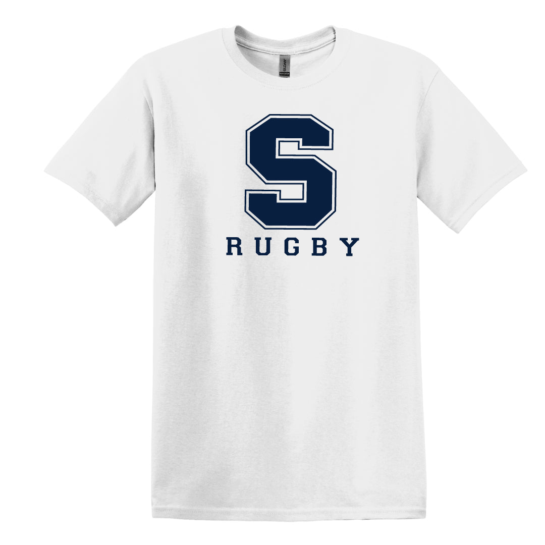 Staples Rugby Cotton Short Sleeve Logowear Staples Rugby White Full Chest Adult S