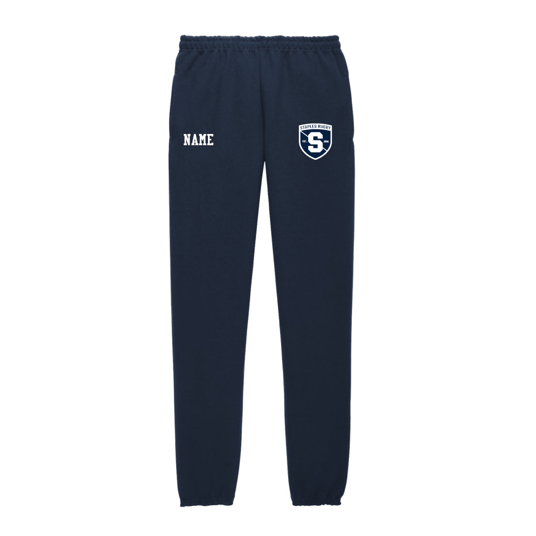 Staples Rugby Closed Bottom Sweatpants Logowear Staples Rugby Navy Adult S 