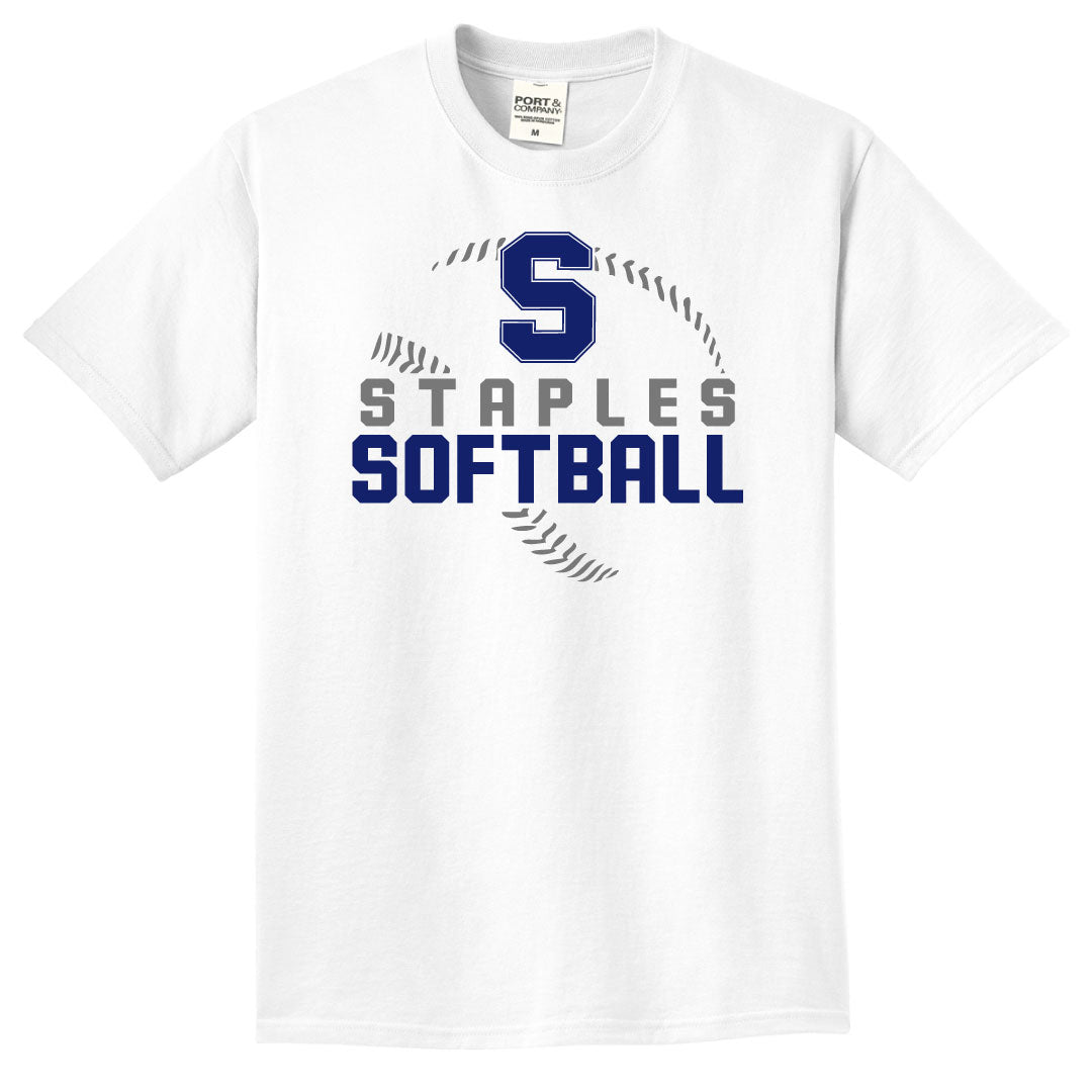 Staples Softball Beach Washed Cotton Tee Logowear Staples Softball Adult S  