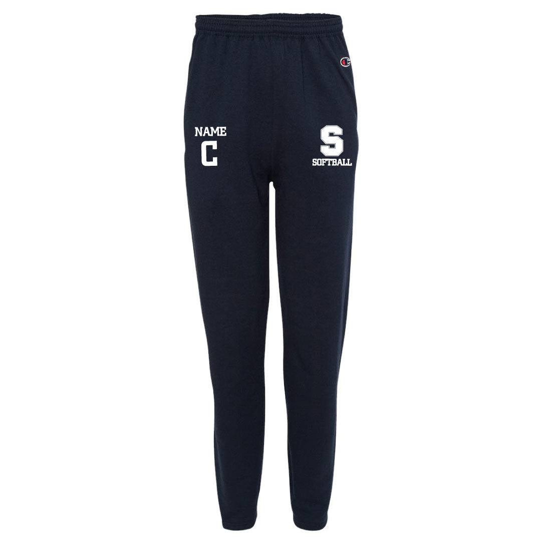 Staples Softball Champion Open Bottom Sweatpants Logowear Staples Softball Navy Adult S 