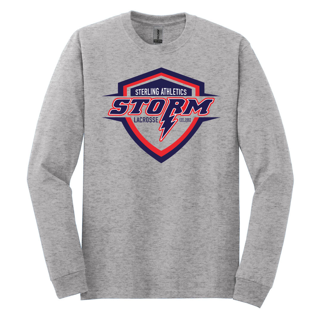 Storm Lacrosse Cotton Long Sleeve Logowear Storm Lacrosse Grey Youth S 