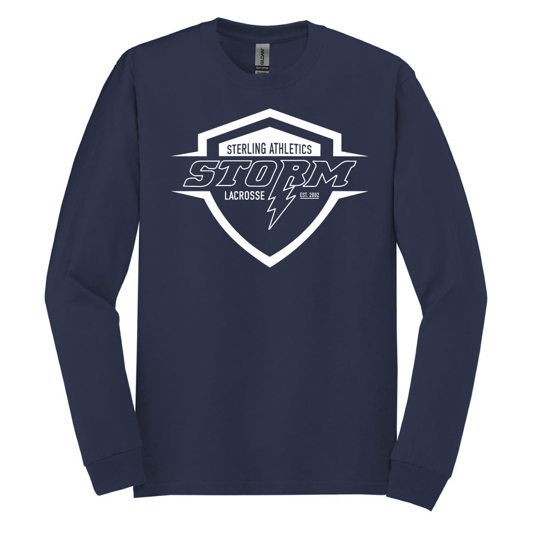 Storm Lacrosse Cotton Long Sleeve Logowear Storm Lacrosse Navy Youth S 