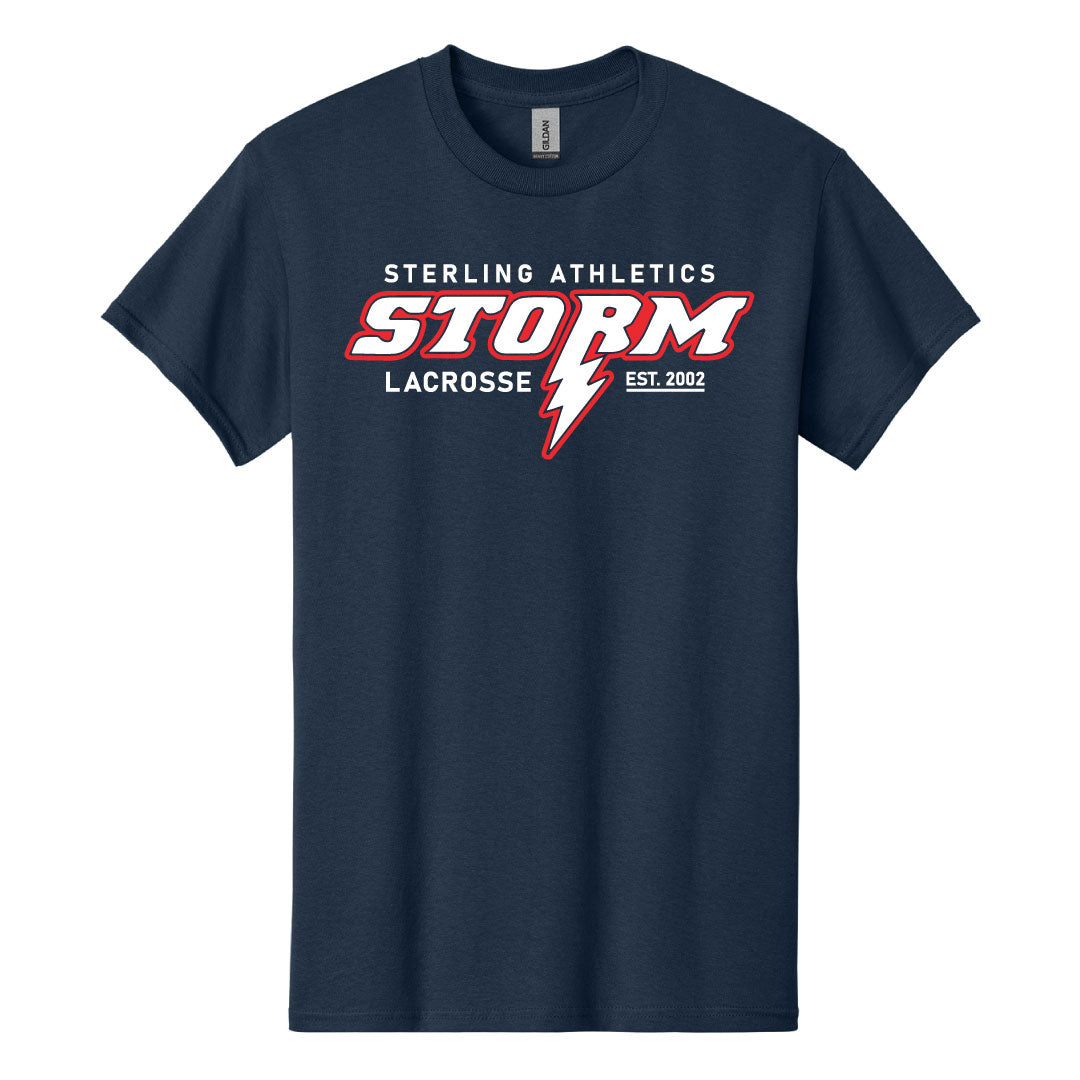 Storm Lacrosse Cotton Short Sleeve Logowear Storm Lacrosse Navy Youth S 