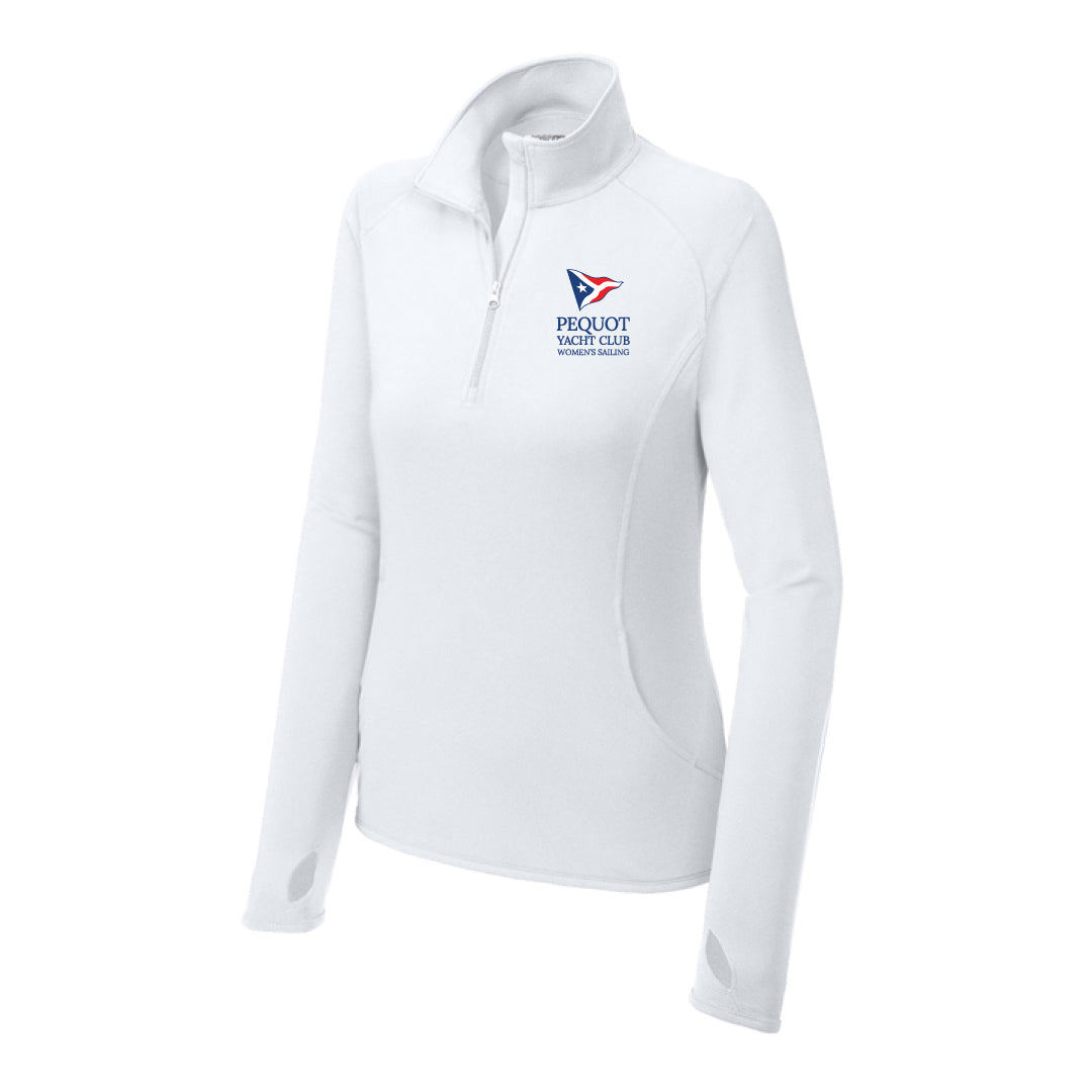 Pequot Women's Sailing Midweight Stretch 1/4-Zip Pullover Logowear Pequot Women's Sailing White Ladies XS
