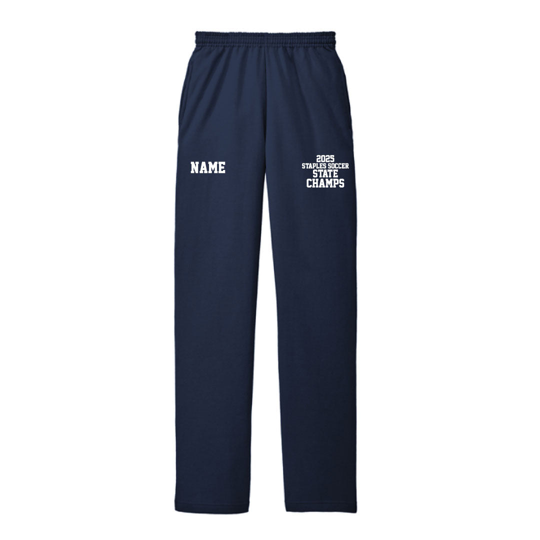 Staples Boys Soccer State Champions Sweatpants Logowear Staples Boys Soccer Navy Adult S