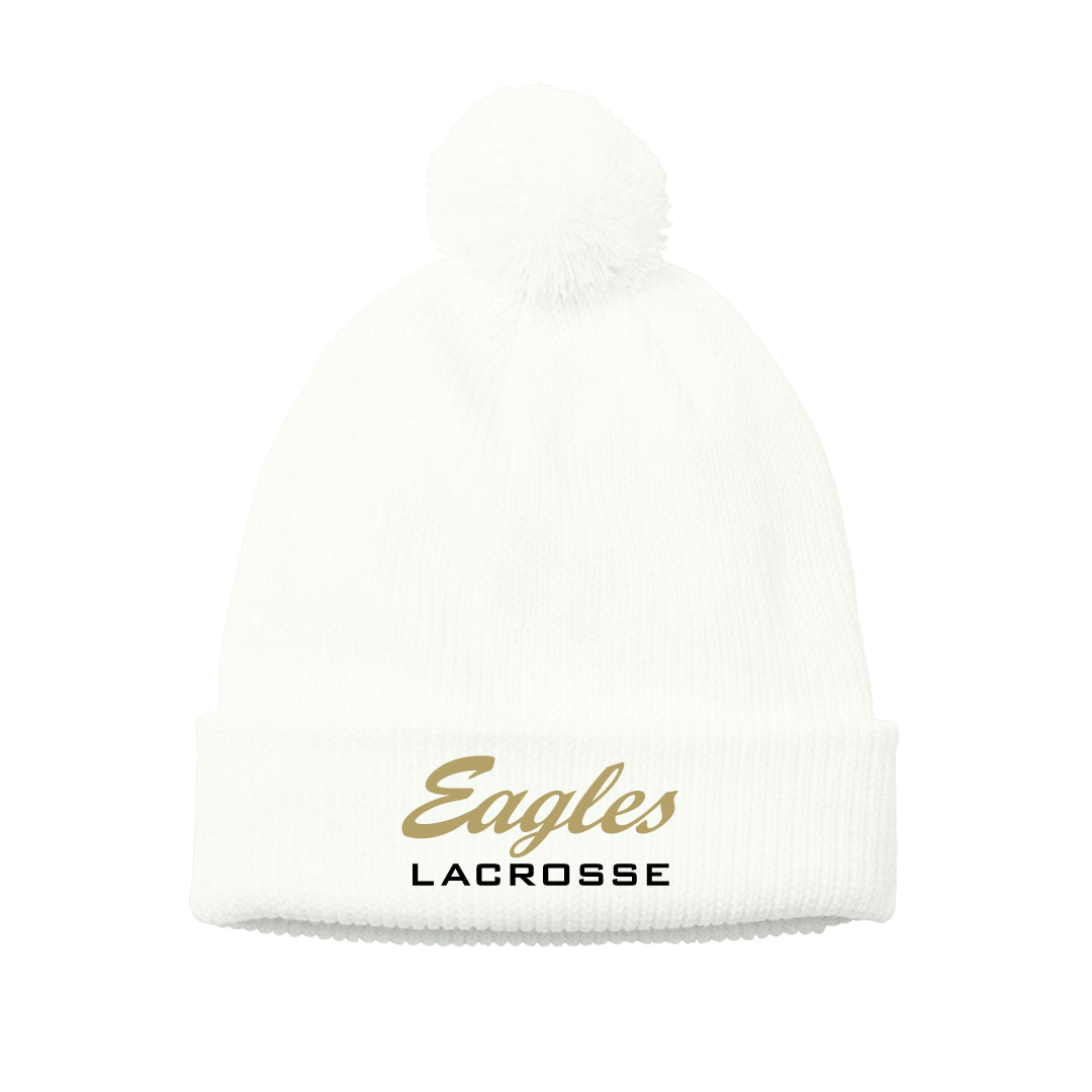 THS Boys Lacrosse Knit Pom Beanie Logowear THS Boys Lacrosse White  