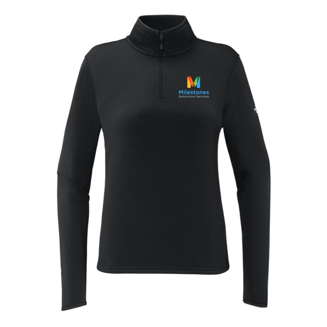 Milestones The North Face® Women’s Aim 1/4-Zip Fleece Logowear Milestones Behavioral Services Black Ladies XS