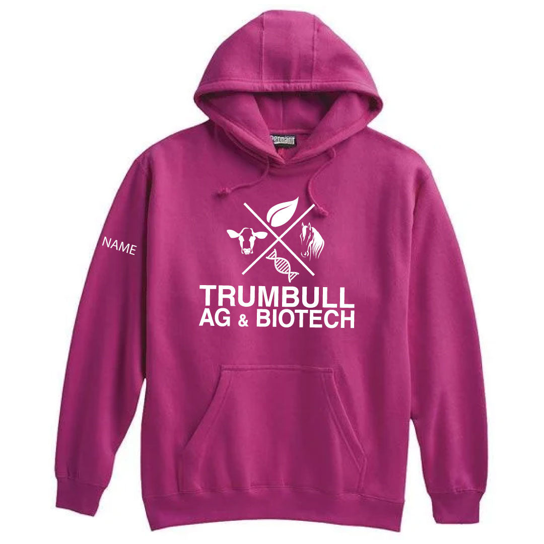 Trumbull Ag and Biotech Hooded Sweatshirt Logowear Trumbull Ag & Biotech Fuschia Adult XS