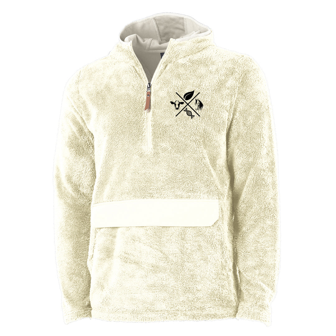 Trumbull Ag and Biotech Hooded 1/2 Zip Sherpa Logowear Trumbull Ag & Biotech Ivory Adult XS 