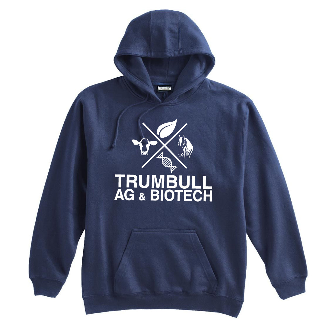 Trumbull Ag and Biotech Hooded Sweatshirt Logowear Trumbull Ag & Biotech Vintage Navy Adult XS 