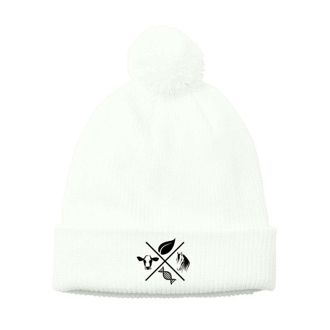 Trumbull Ag and Biotech Cozy Pom Beanie Logowear Trumbull Ag & Biotech Marshmallow  