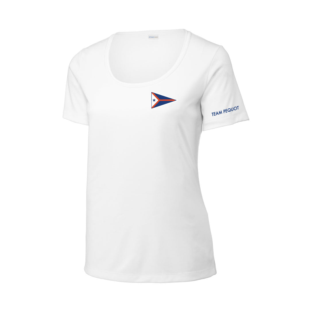 PYC Sport-Tek ® Posi-UV ® Pro Tee Logowear Pequot Yacht Club White Ladies XS