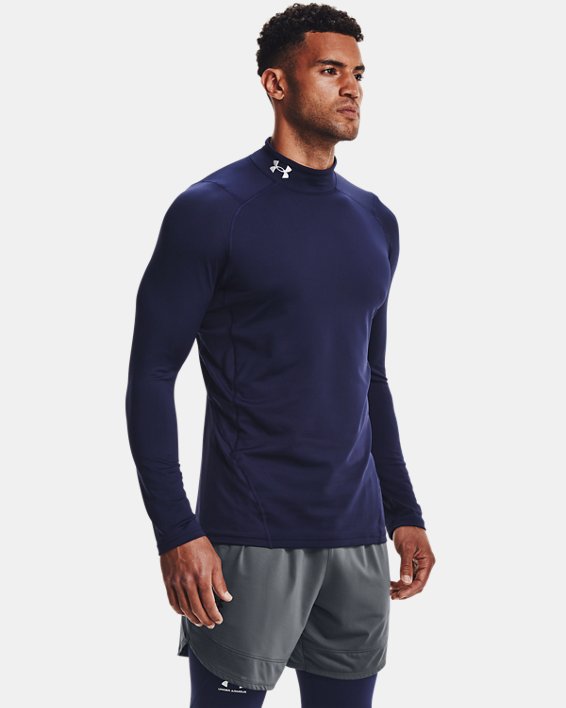 Under Armour Men's ColdGear® Fitted Mock Apparel Under Armour Midnight Navy/White-410 Small 