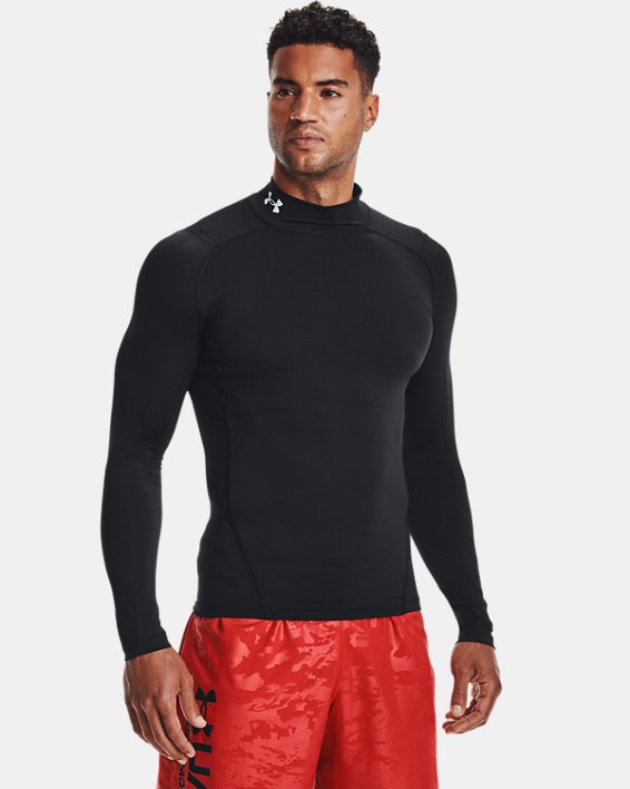 Under Armour Mens Heatgear® Mock Long Sleeve Apparel Under Armour Black/White-001 Small