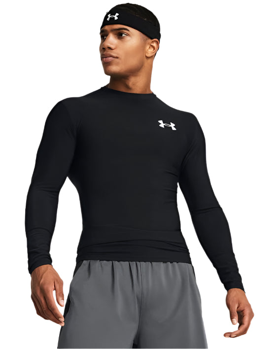 Under Armour Men's Heatgear Armour Long Sleeve Apparel Under Armour Black/White-001 Small