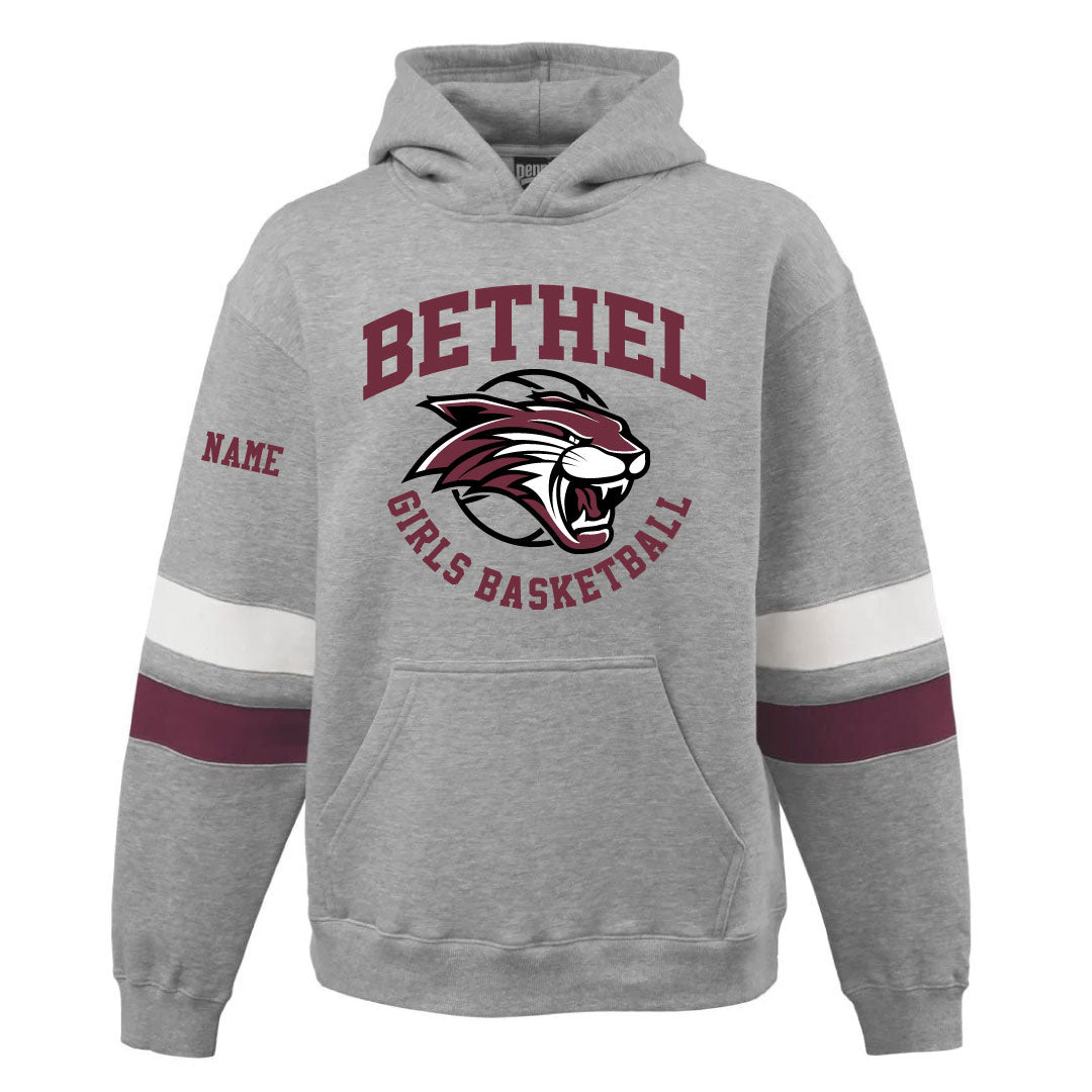 Bethel HS Girls Basketball Sleeve Stripe Hoodie Logowear Bethel HS Girls Basketball Adult XS