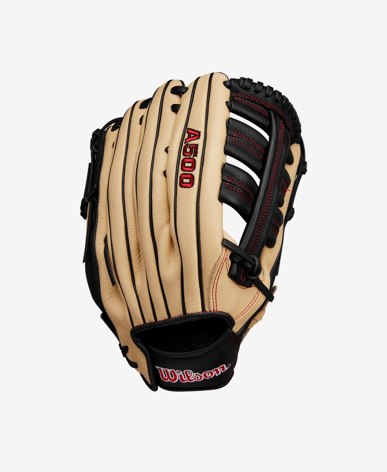 Wilson 2025 A500 12.5" Baseball Glove Equipment Wilson Blonde/Red/Black Right Hand Throw