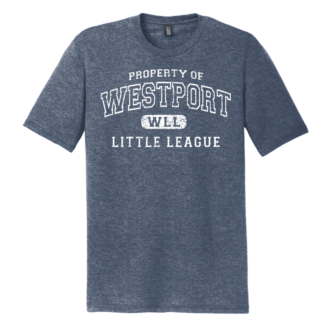 Westport LL Baseball Tri Blend Short Sleeve Logowear Westport Little League Baseball Navy Frost Youth M 