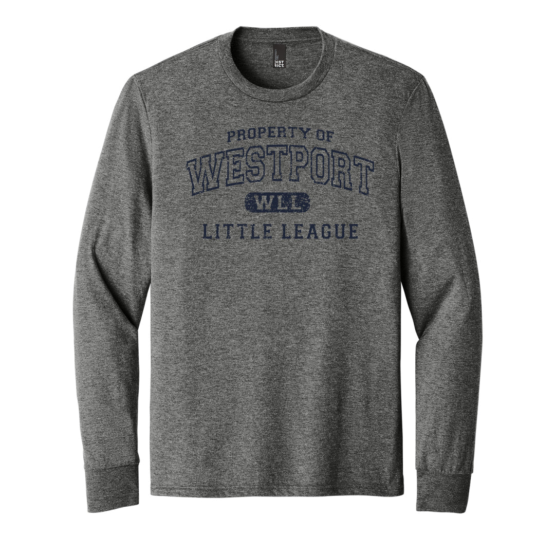 Westport LL Baseball Tri Blend Long Sleeve Logowear Westport Little League Baseball Grey Youth S