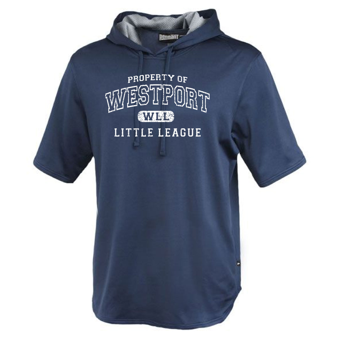 Westport LL Baseball Short Sleeve Performance Hoodie Logowear Westport Little League Baseball Navy Youth S