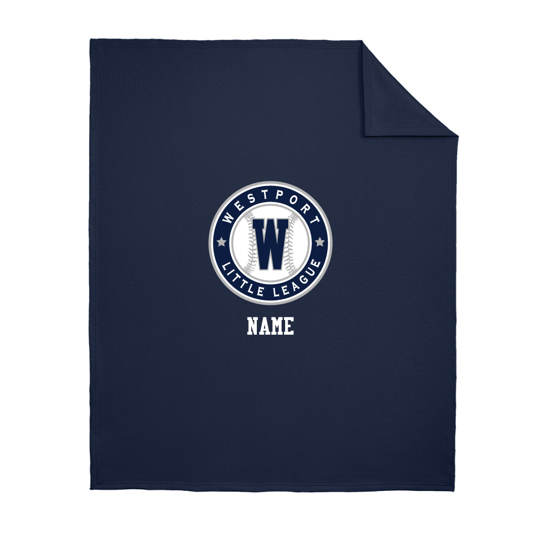 Westport LL Baseball Fleece Blanket Logowear Westport Little League Baseball Navy
