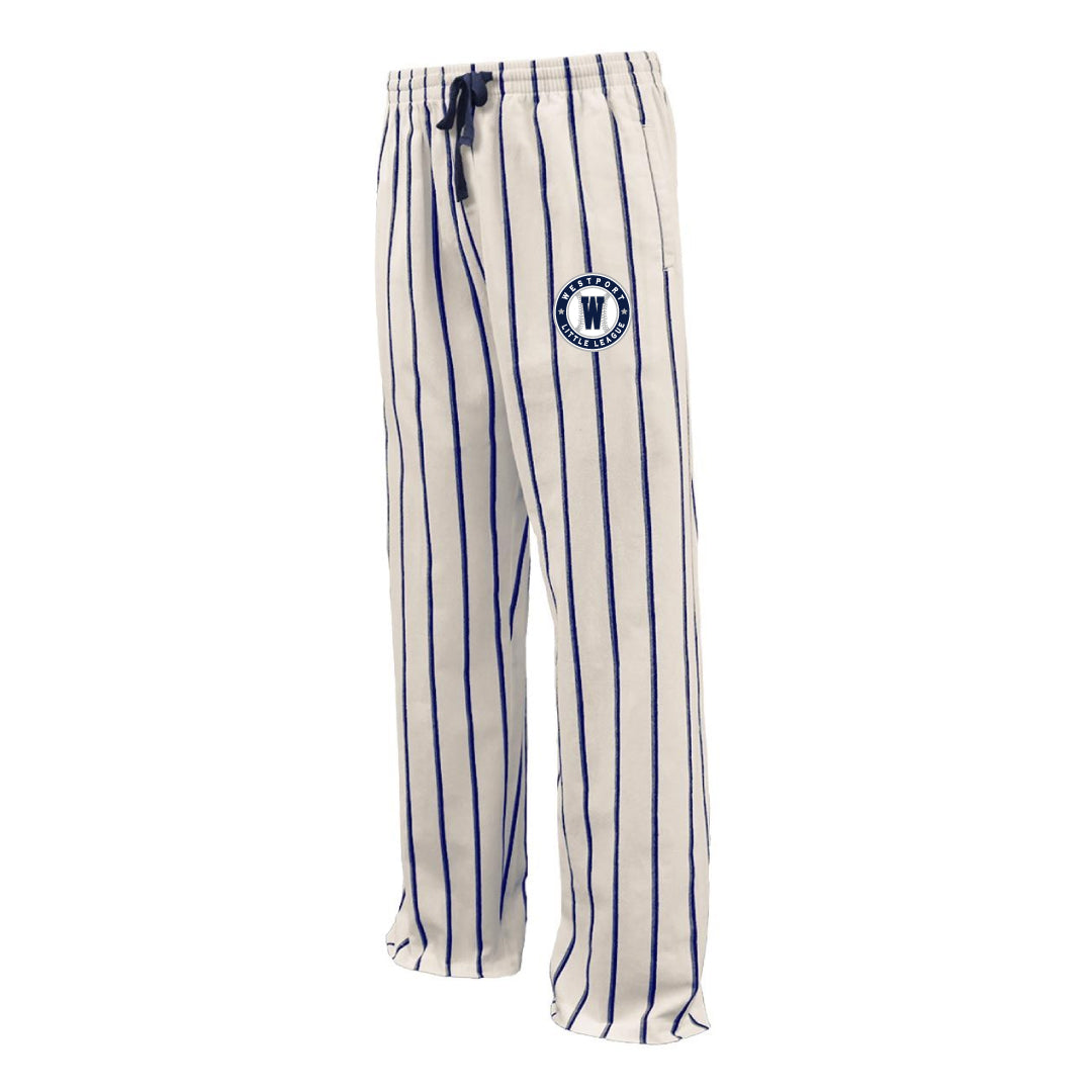 Westport LL Baseball Baseline Flannel Pant Logowear Westport Little League Baseball Cream/Navy Youth S