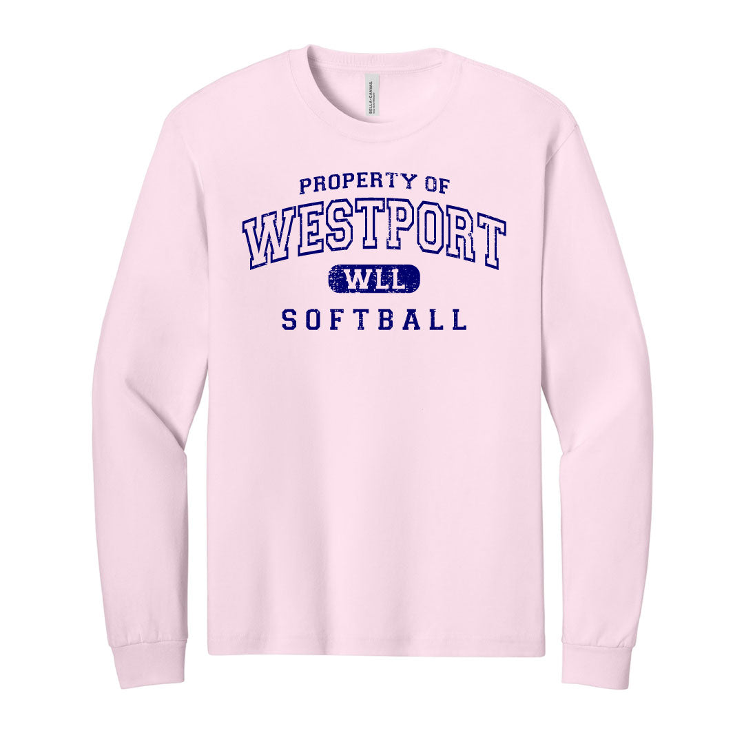 Westport LL Softball Cotton Long Sleeve Logowear Westport LL Softball Soft Pink Youth S