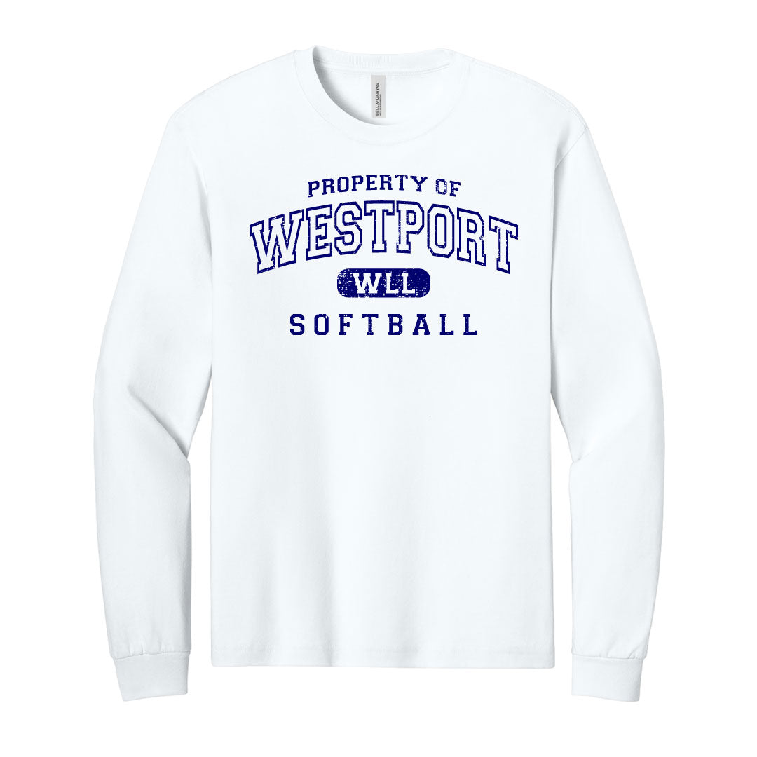 Westport LL Softball Cotton Long Sleeve Logowear Westport LL Softball White Youth S