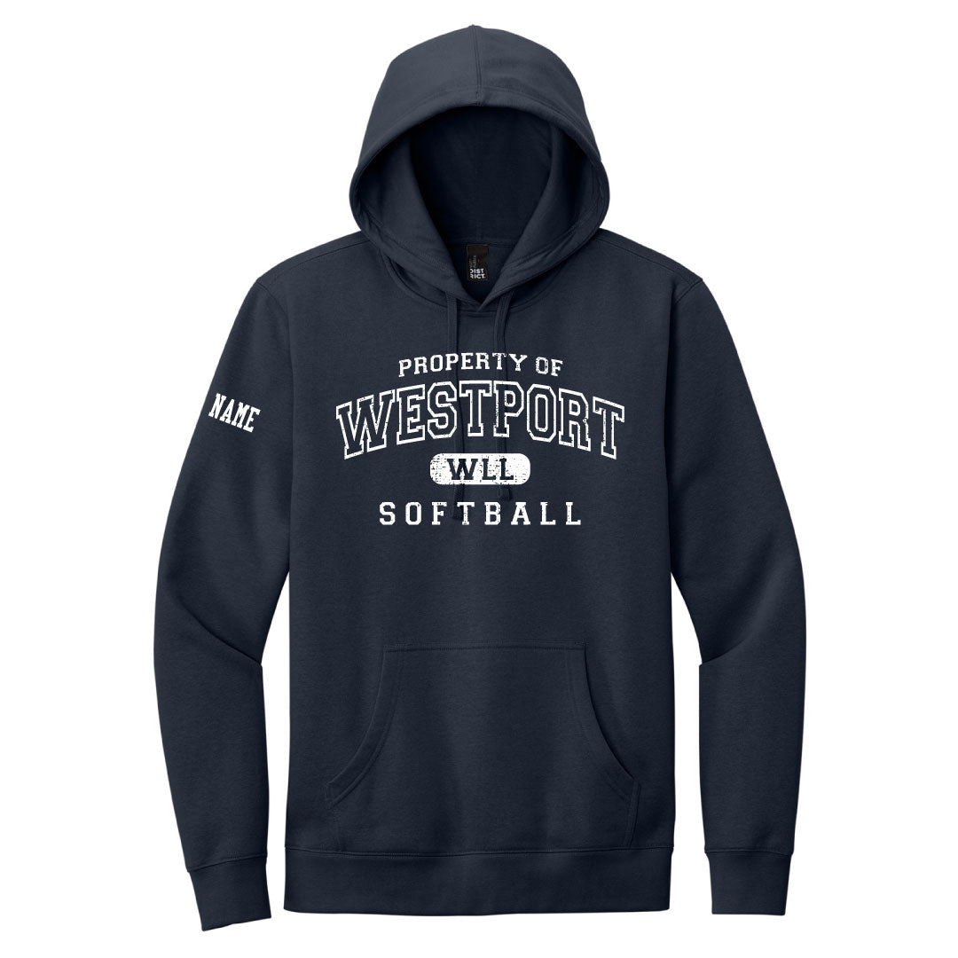 Westport LL Softball Hooded Sweatshirt Logowear Westport LL Softball Navy Adult S 