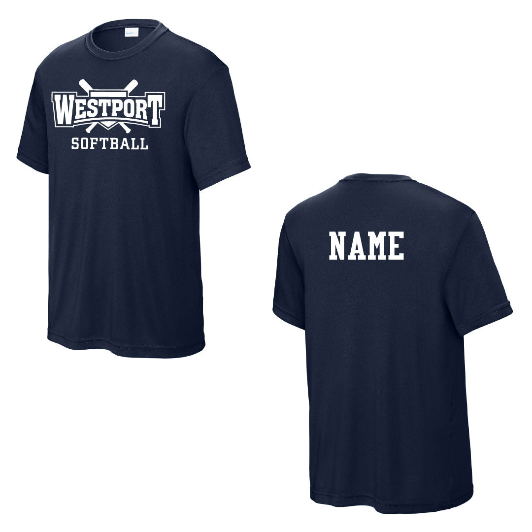 Westport LL Softball Players Performance Tee Logowear Westport LL Softball Navy Youth S 