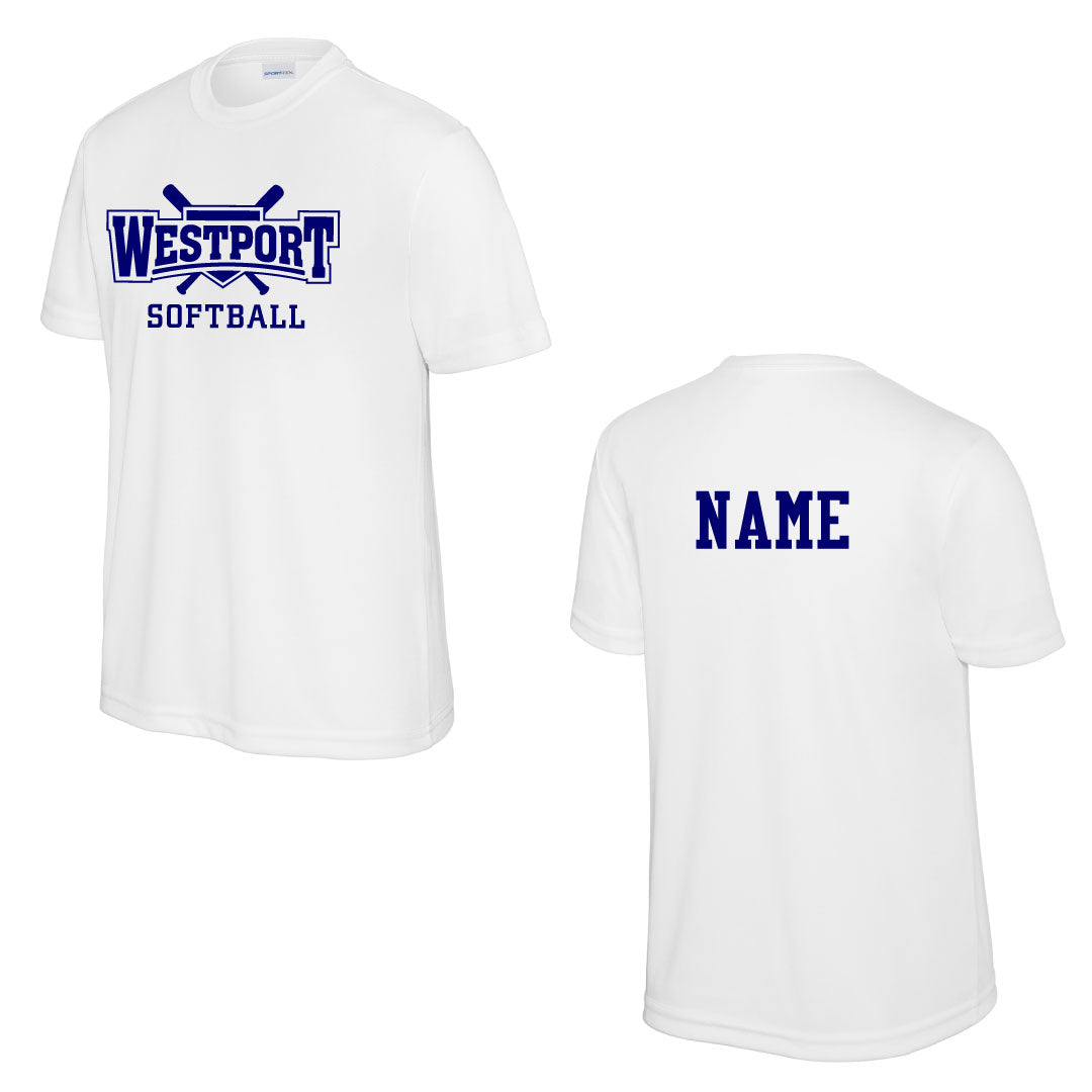 Westport LL Softball Players Performance Tee Logowear Westport LL Softball White Youth S 