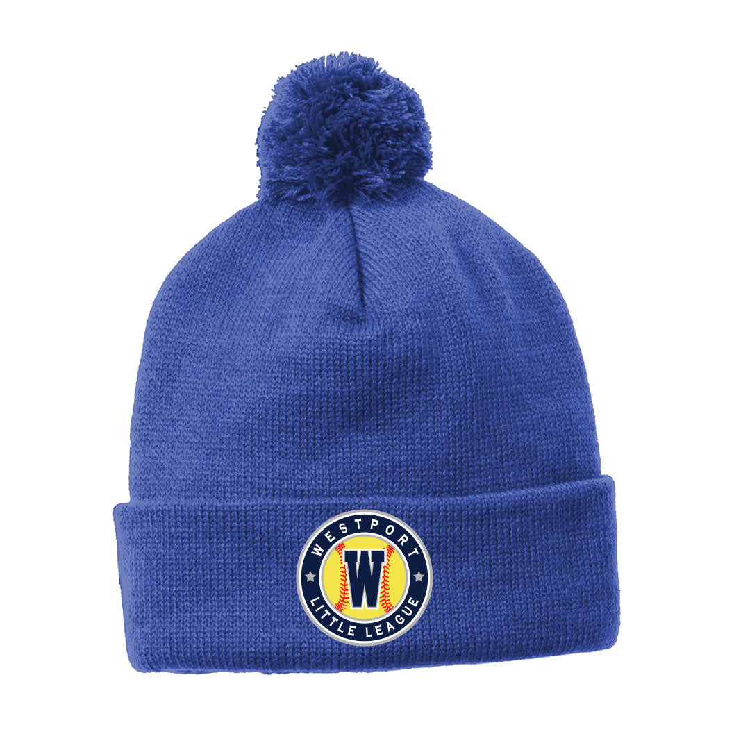 Westport LL Softball  Cozy Pom Beanie Logowear Westport LL Softball Royal  