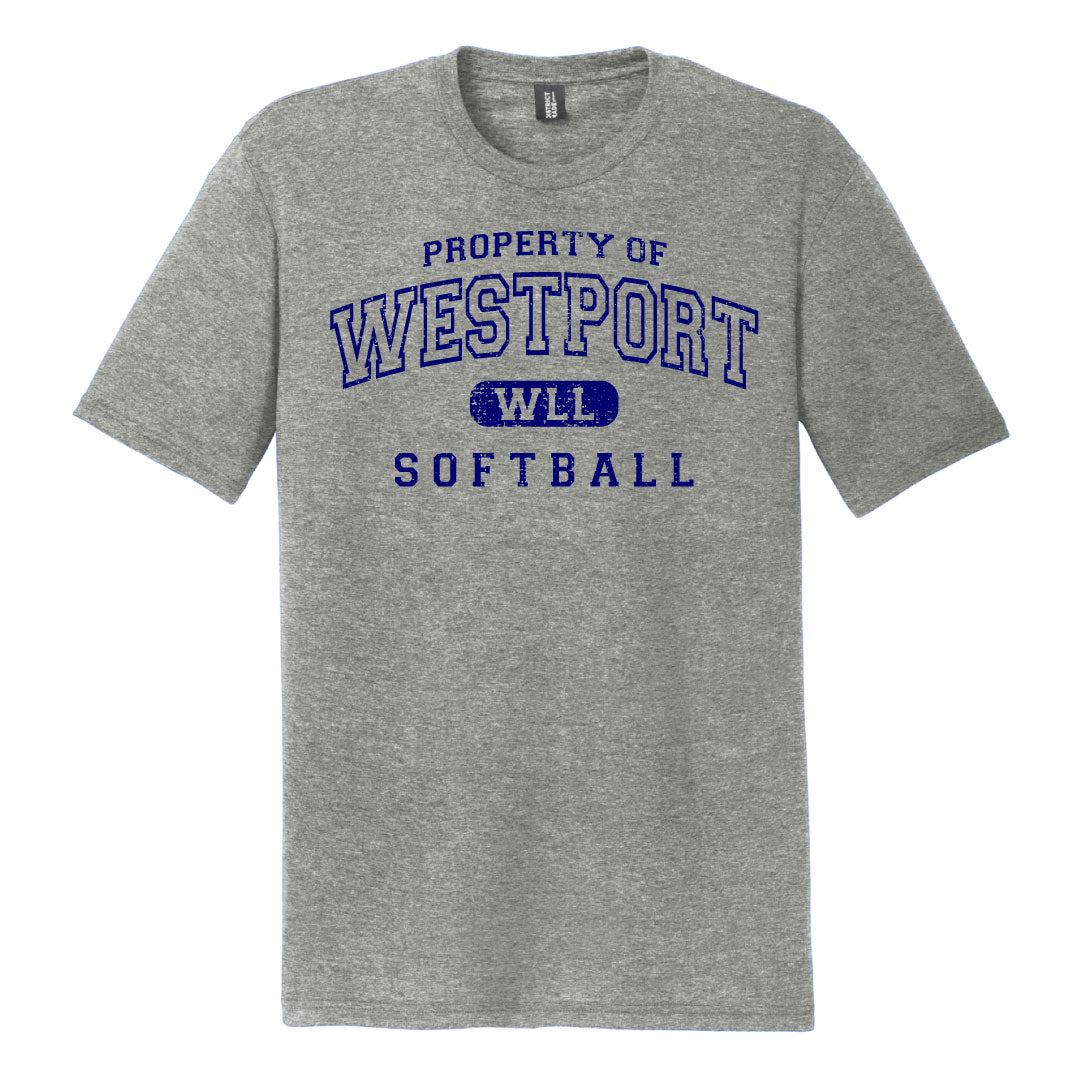 Westport LL Softball Tri Blend Cotton Short Sleeve Logowear Westport LL Softball Grey Frost Youth S 