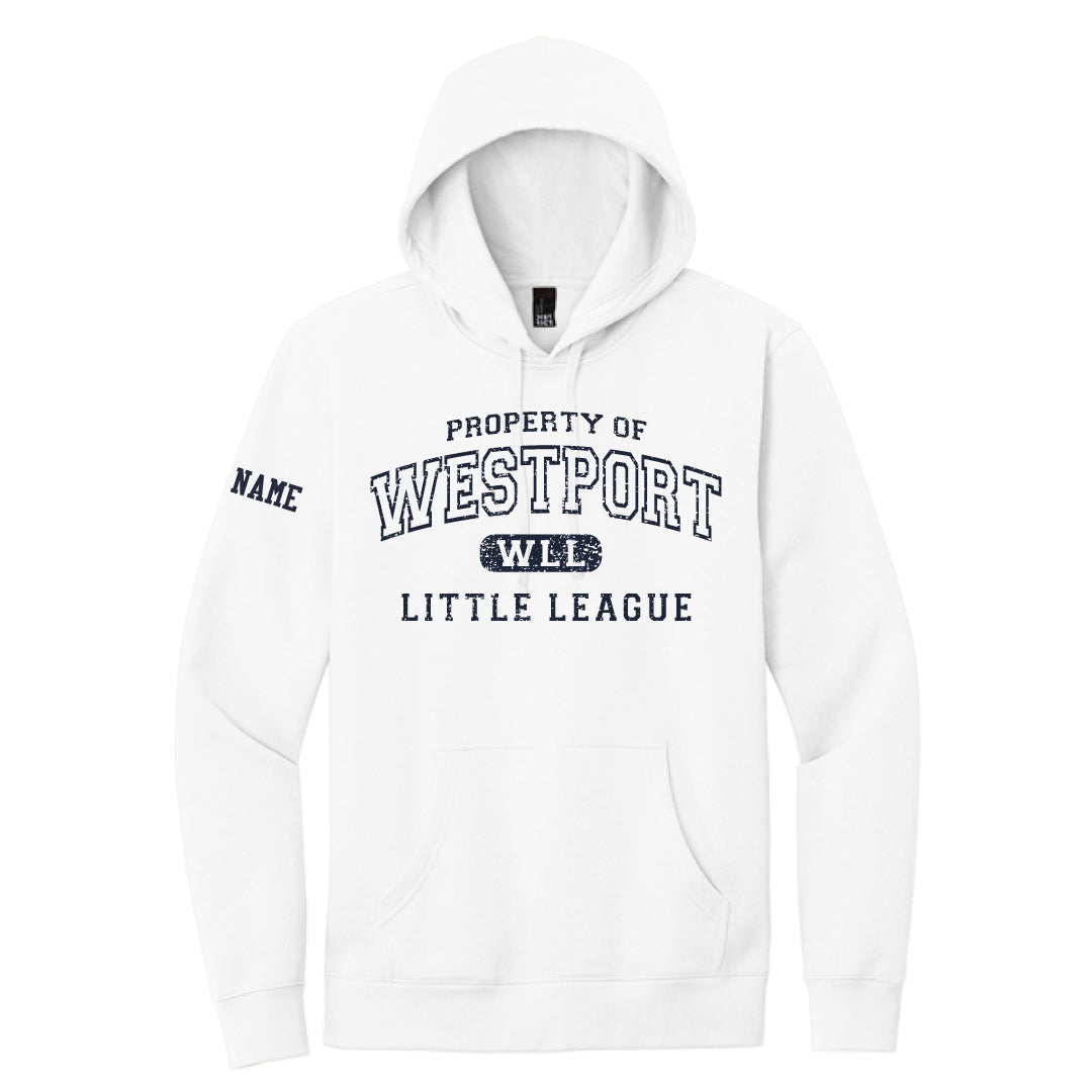 Westport LL Baseball Fleece Hoodie Logowear Westport Little League Baseball White Adult XS