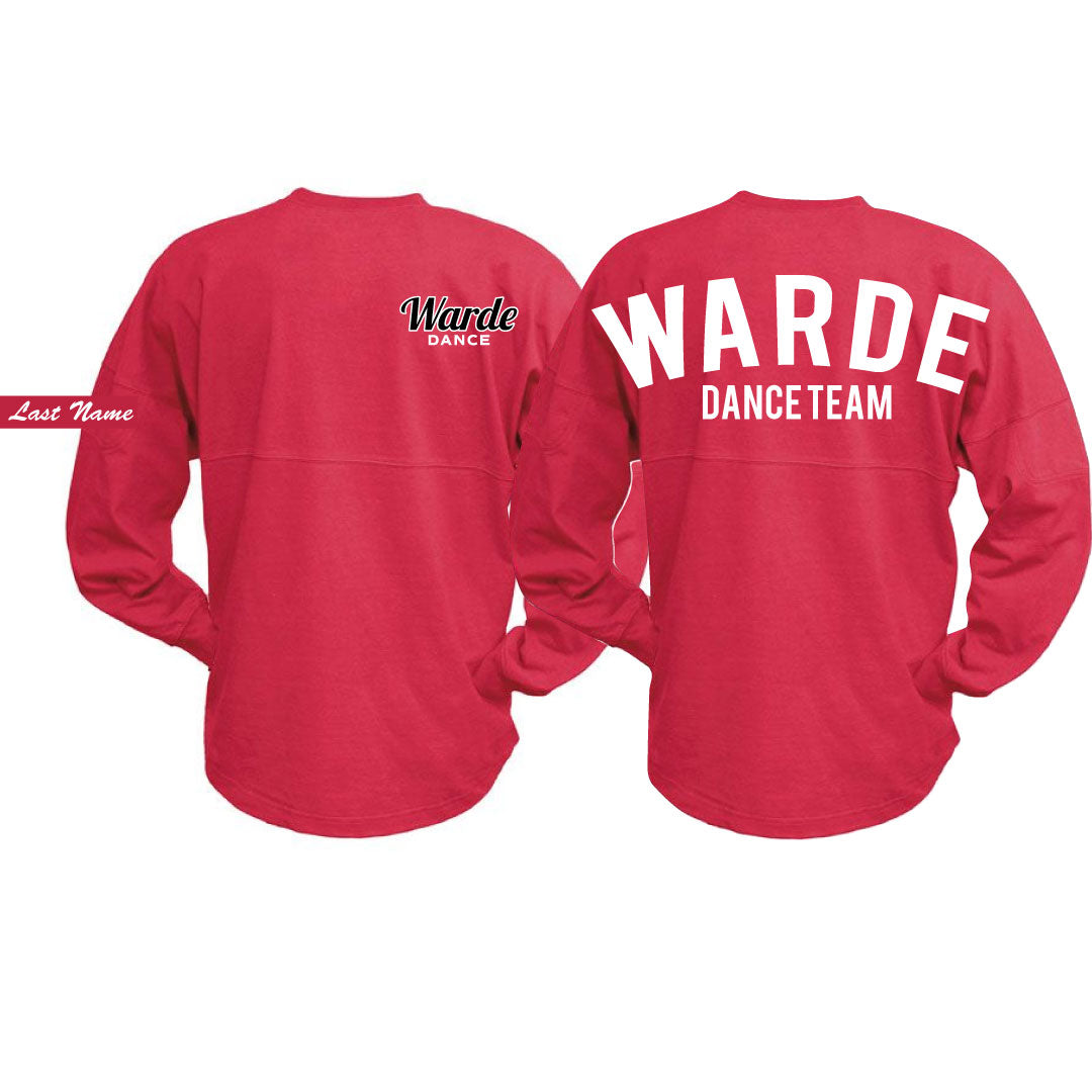 Warde Dance Oversized Spirit Shirt Logowear Warde Dance Red Adult XS 