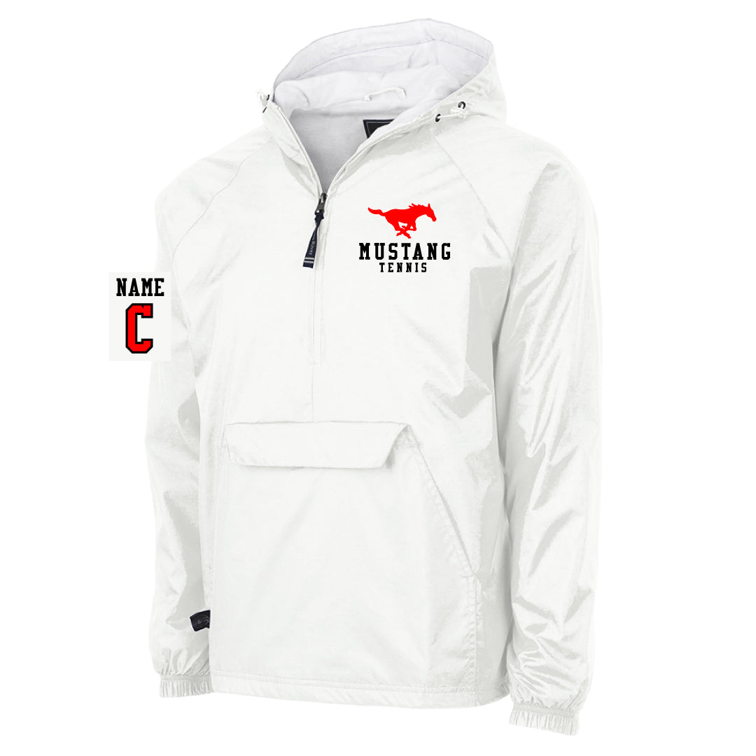 Warde Girls Tennis Hooded 1/4 Zip Wind Breaker Logowear Warde Girls Tennis White Adult S 