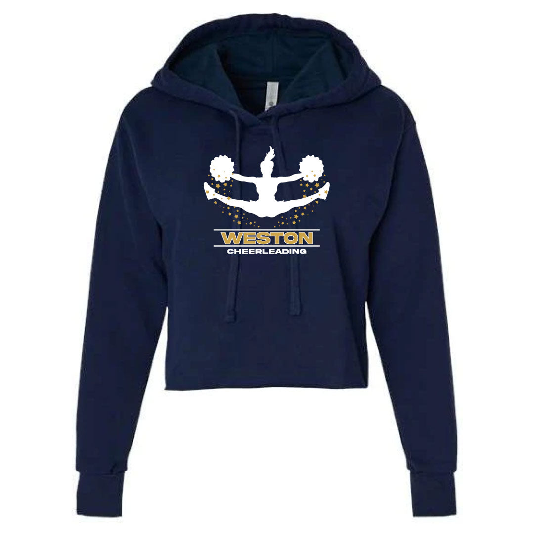 Weston Youth Cheer Crop Fleece Hoodie Logowear Weston Youth Cheer Navy Ladies XS 