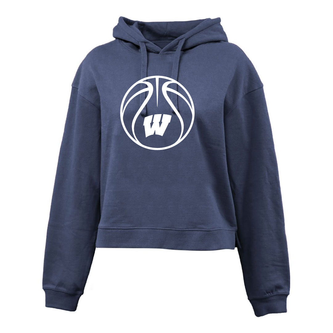 Westport Basketball Ladies Crop Hoodie Logowear Westport Basketball Navy Ladies S 