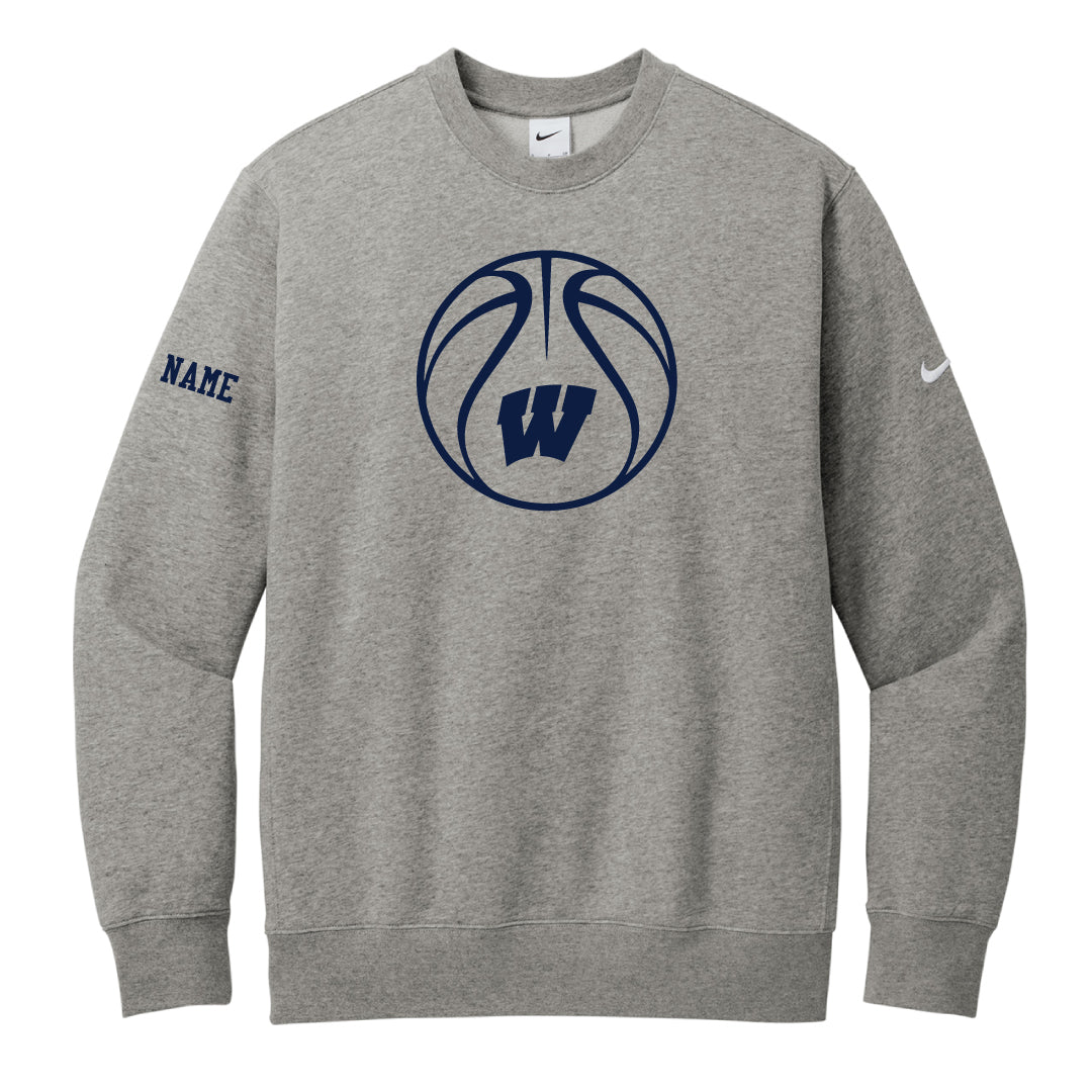 Westport Basketball Nike Crewneck Sweatshirt Logowear Westport Basketball W Grey Mens XS