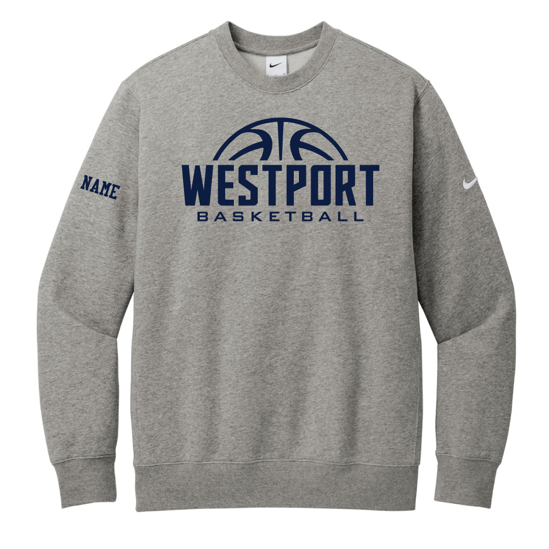 Westport Basketball Nike Crewneck Sweatshirt Logowear Westport Basketball WESTPORT Grey Mens XS