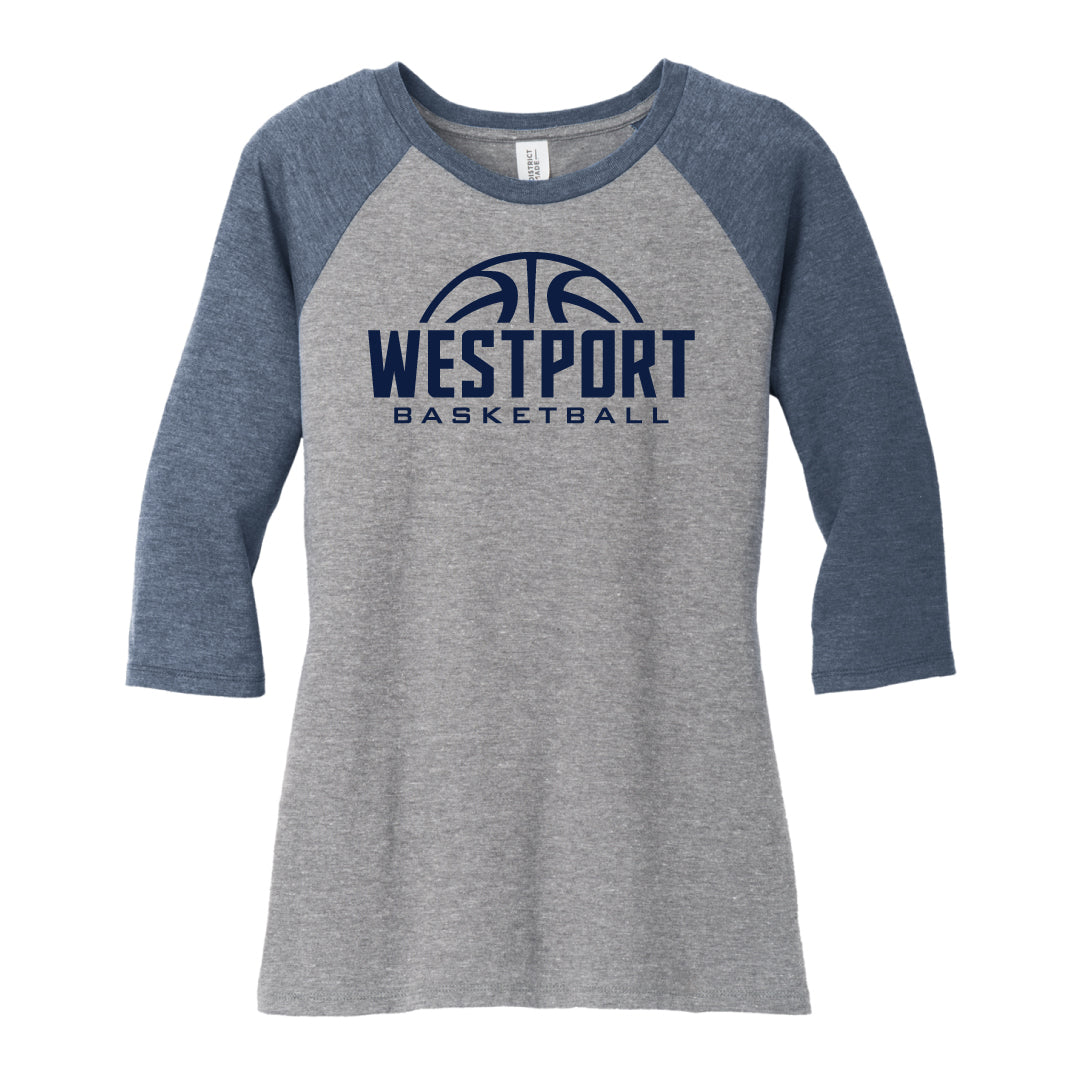 Westport Basketball  Ladies Tri Blend 3/4 Sleeve Logowear Westport Basketball Ladies XS  