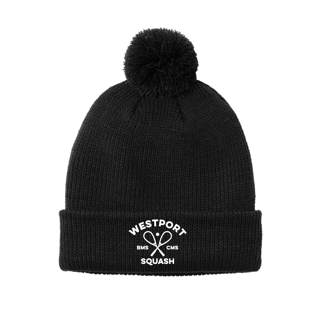 Westport Squash Pom Beanie Logowear Westport Squash Black  