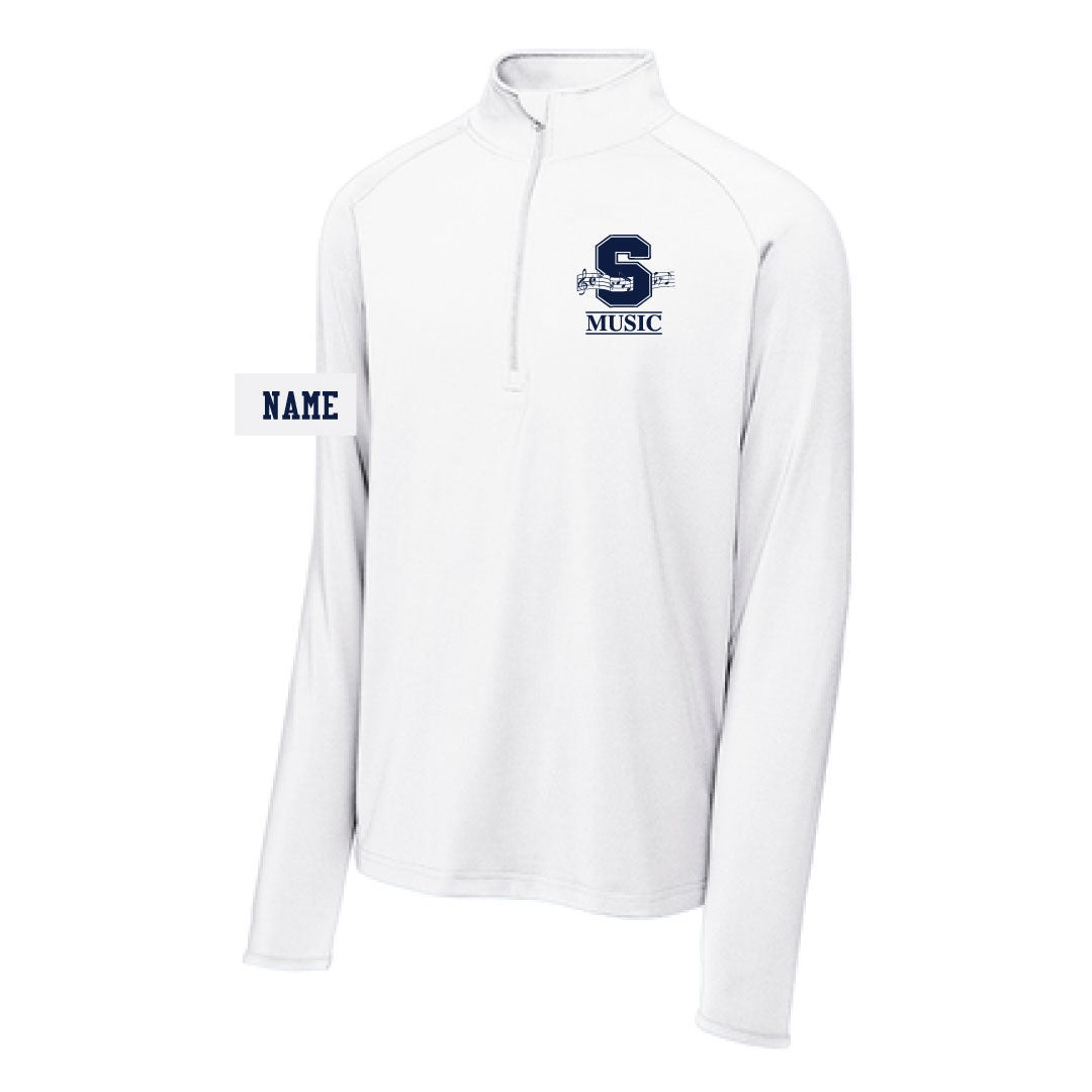 Staples Music Stretch 1/4 Zip Logowear Staples Music White Mens S 