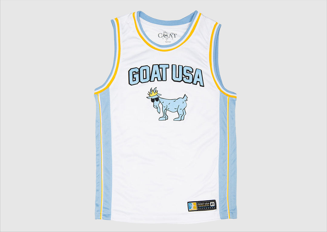 Goat USA Youth OG Basketball Jersey Apparel Goat USA White Youth Medium 