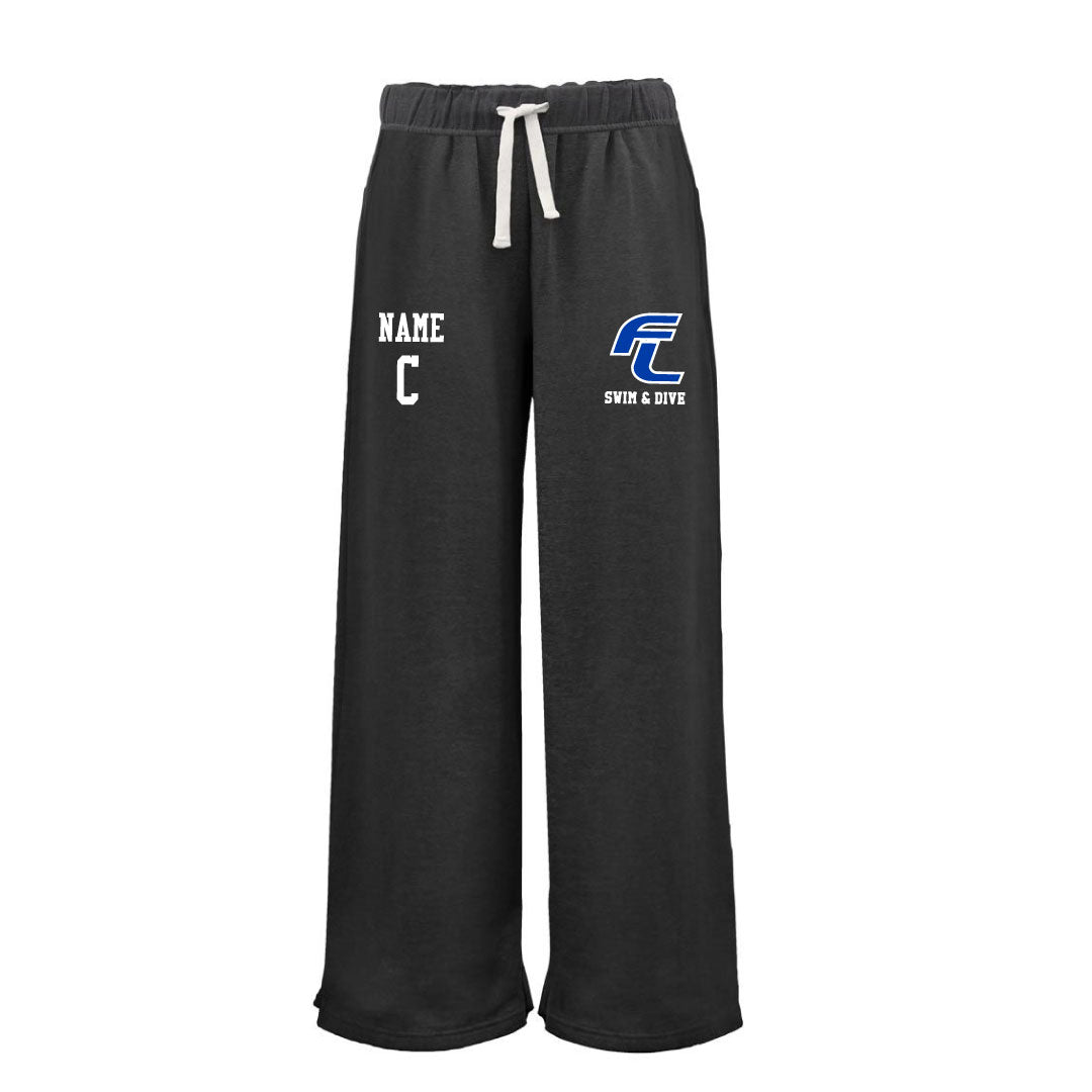 Ludlowe Girls Swim & Dive Wide Leg Sweatpant Logowear Fairfield Ludlowe Girls Swim & Dive Black Ladies XS