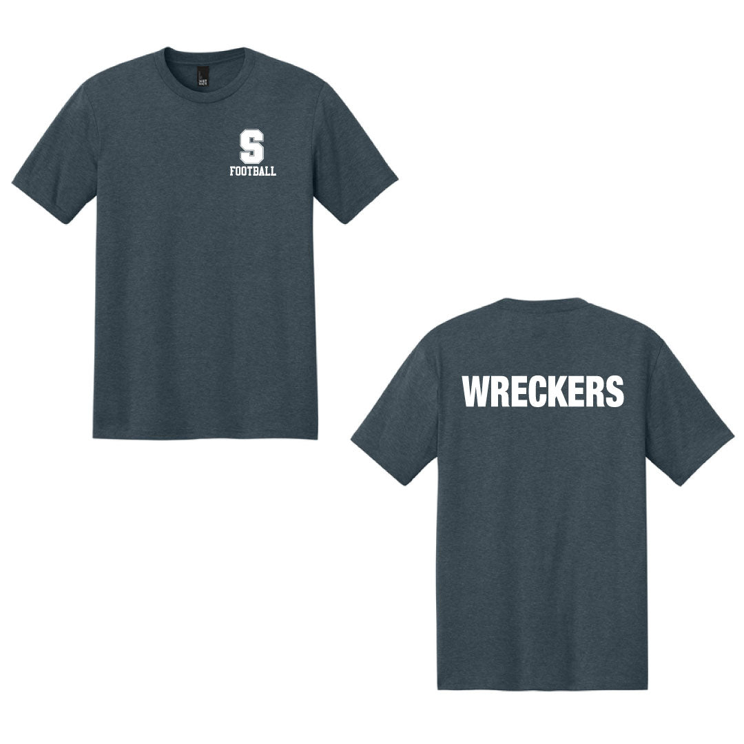 Staples Football Tri Blend "WRECKERS" Tee Logowear Staples Football Navy Frost Men S