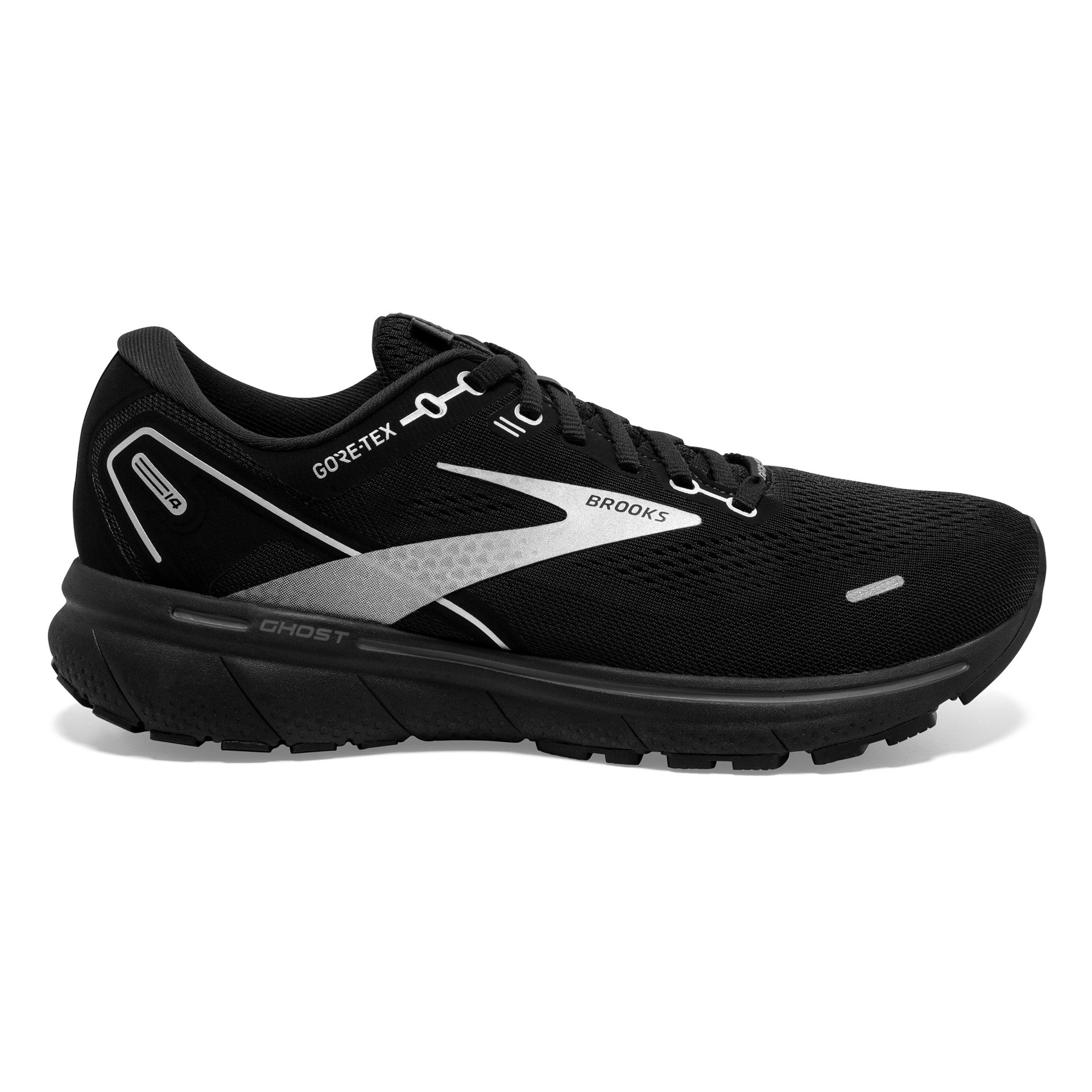 Brooks Men's Ghost 14 GTX Footwear Brooks 8 Black/Black/Ebony-020 