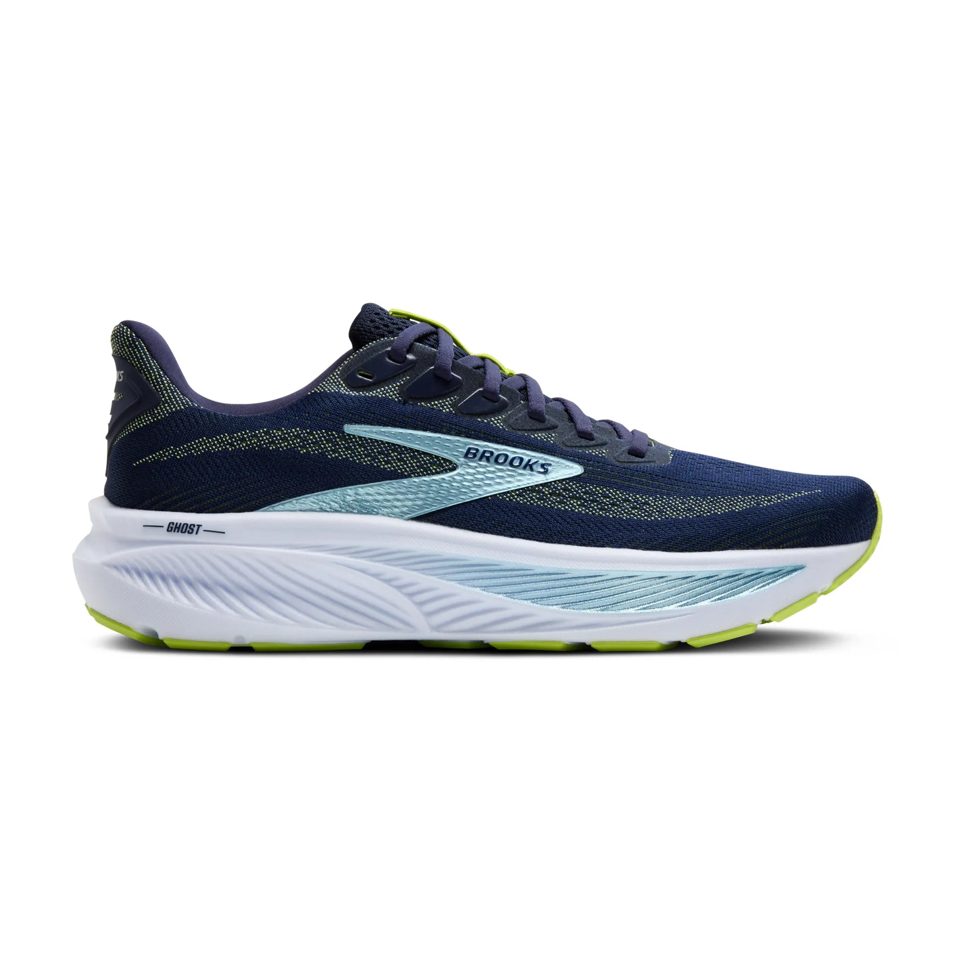 Brooks Men's Ghost 17 Footwear Brooks Peacoat/Lime/Blue-414 8.5 Medium-D